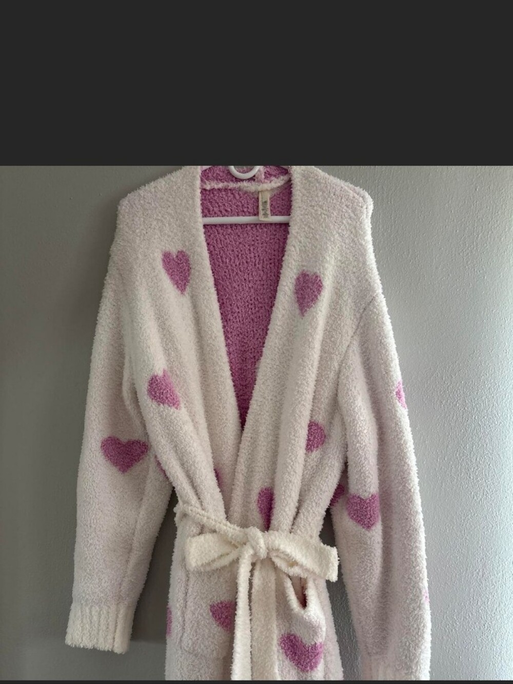 SKIMS NEW Cozy Heart Tie-Waist Plush Sweater Robe - NWOT